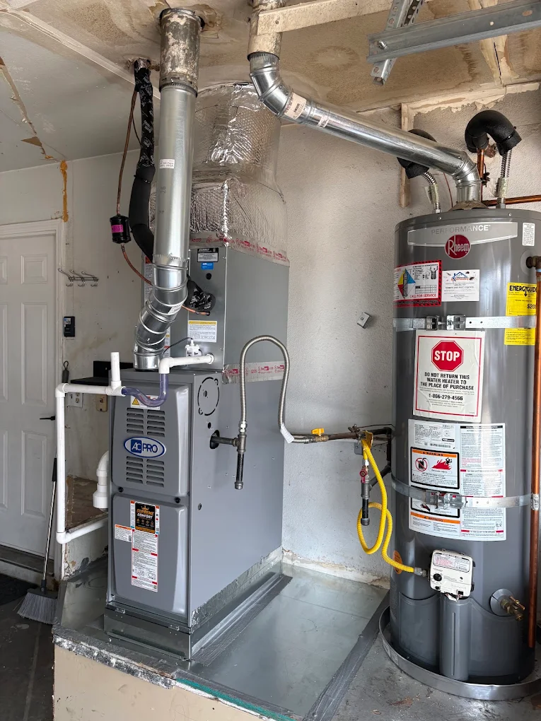 Furnace and water heater installation in a garage